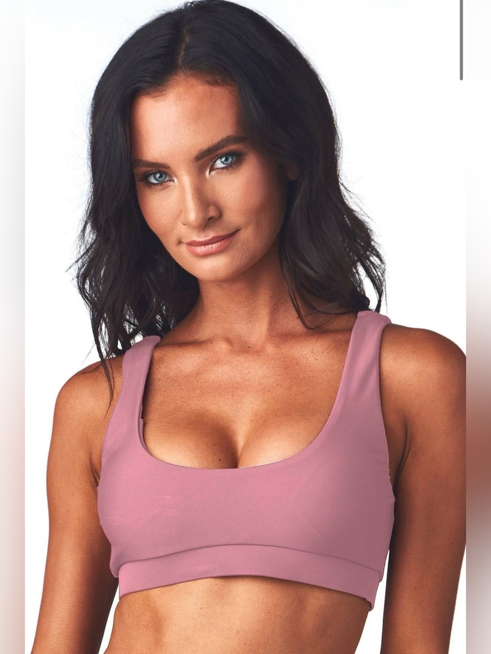H2OH Colours Orchid‎ Barcelona Scoop Banded Top Swimwear Beach Vacation Support